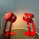 Set (2) of vintage red space age desk lamps