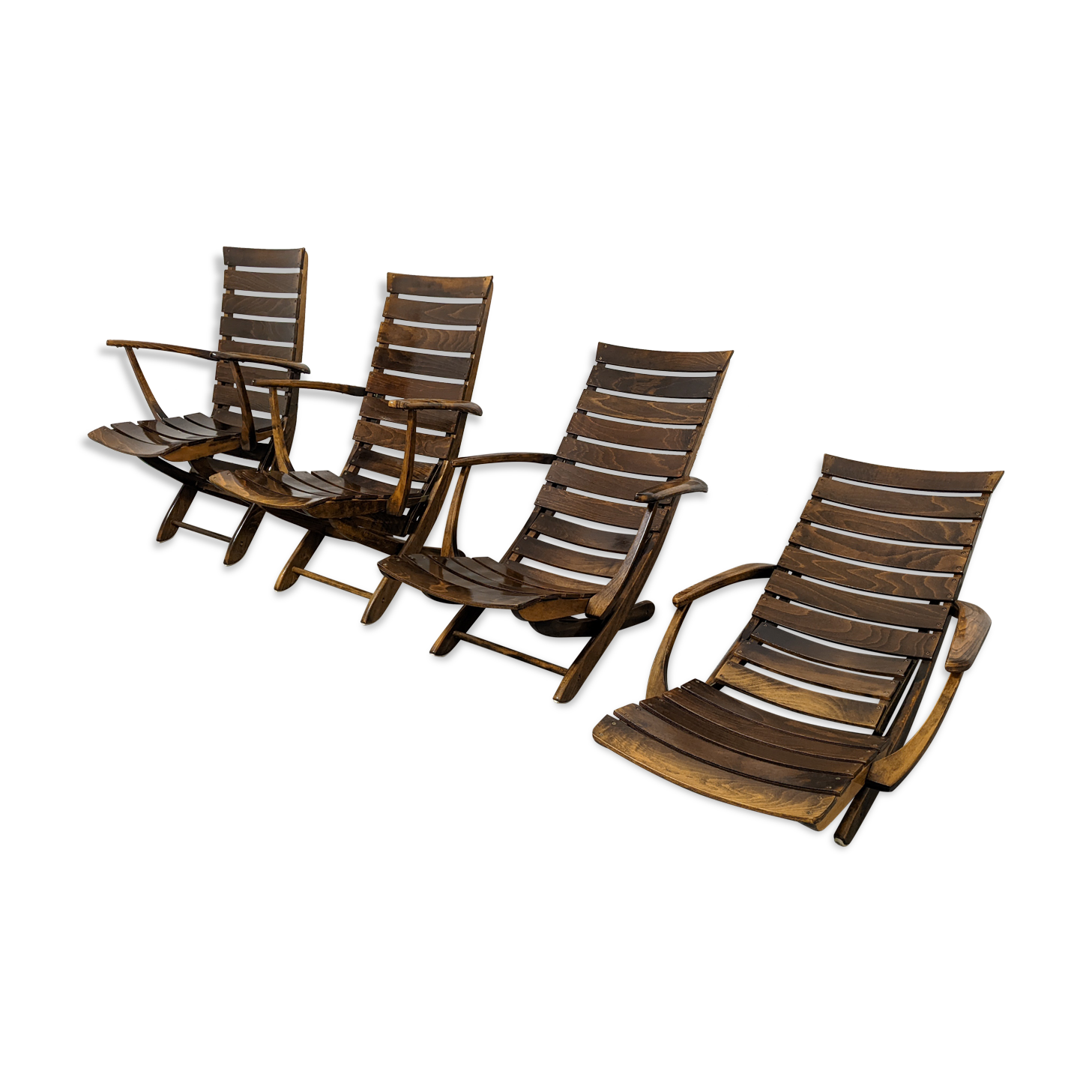 Series of 4 relax armchairs from the 60s/70s by Triconfort