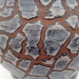 Blue glazed terracotta vase and candle holder