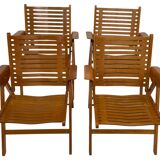 Vintage set of four Rex Plywood folding chairs by Niko Kralj design 1950