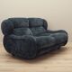 Navy blue velour sofa, Italian design, 1970s, production: Italy