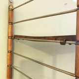 Vintage wall shelf, wood and brass, 1960