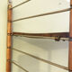 Vintage wall shelf, wood and brass, 1960