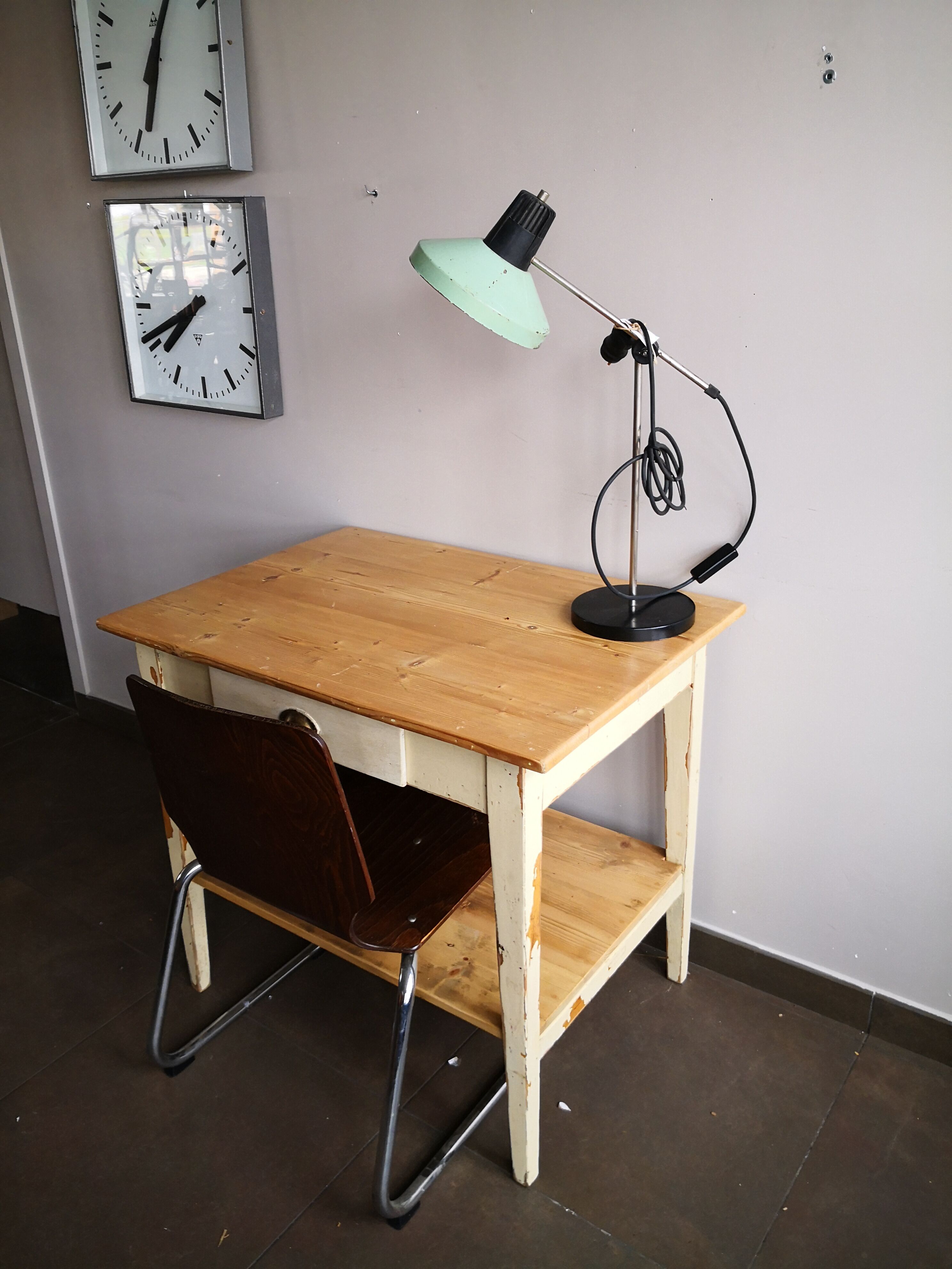 Vintage wooden desk table