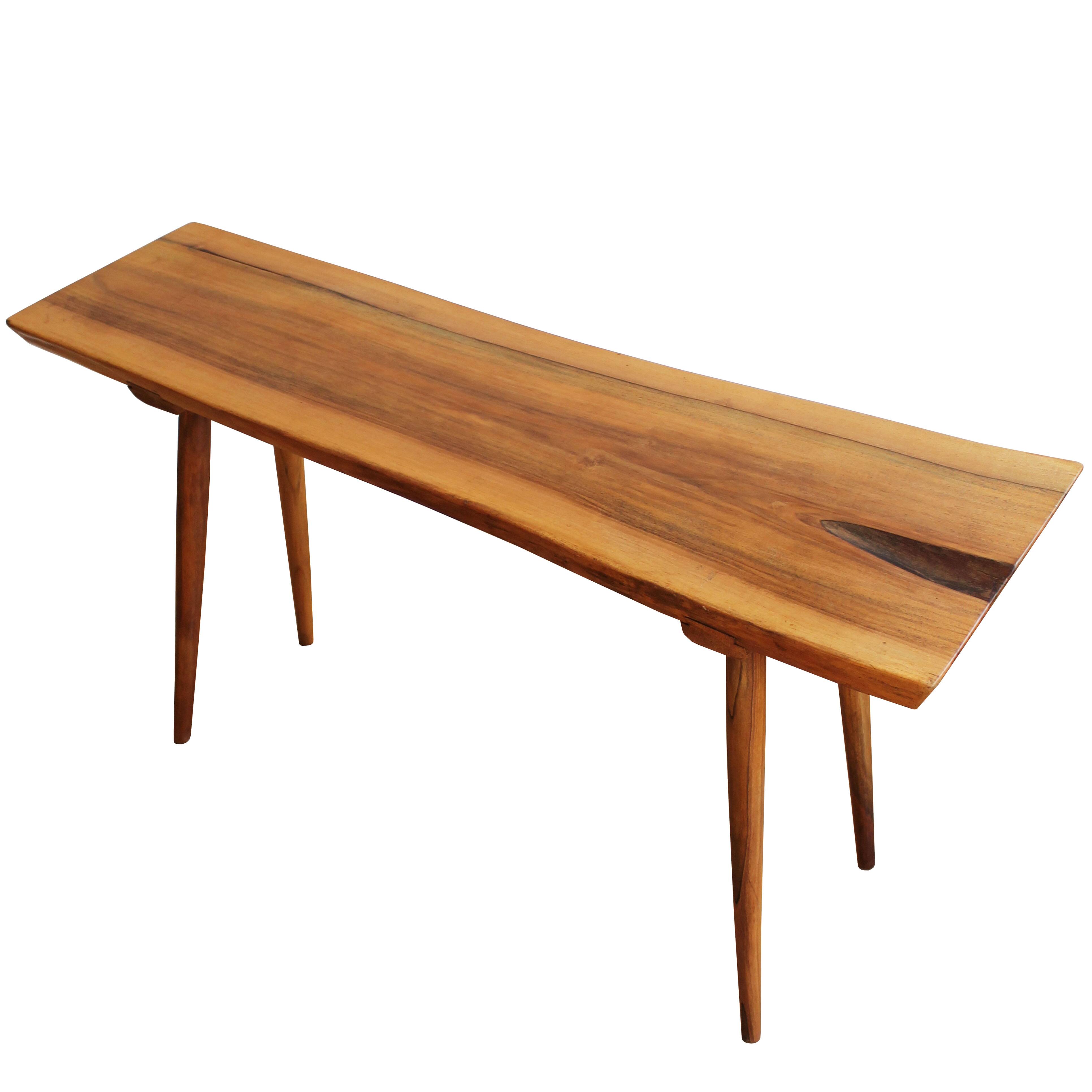 1960s Organic Solid Oak Side Table