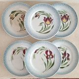 6 Saint Amand plates iris decor