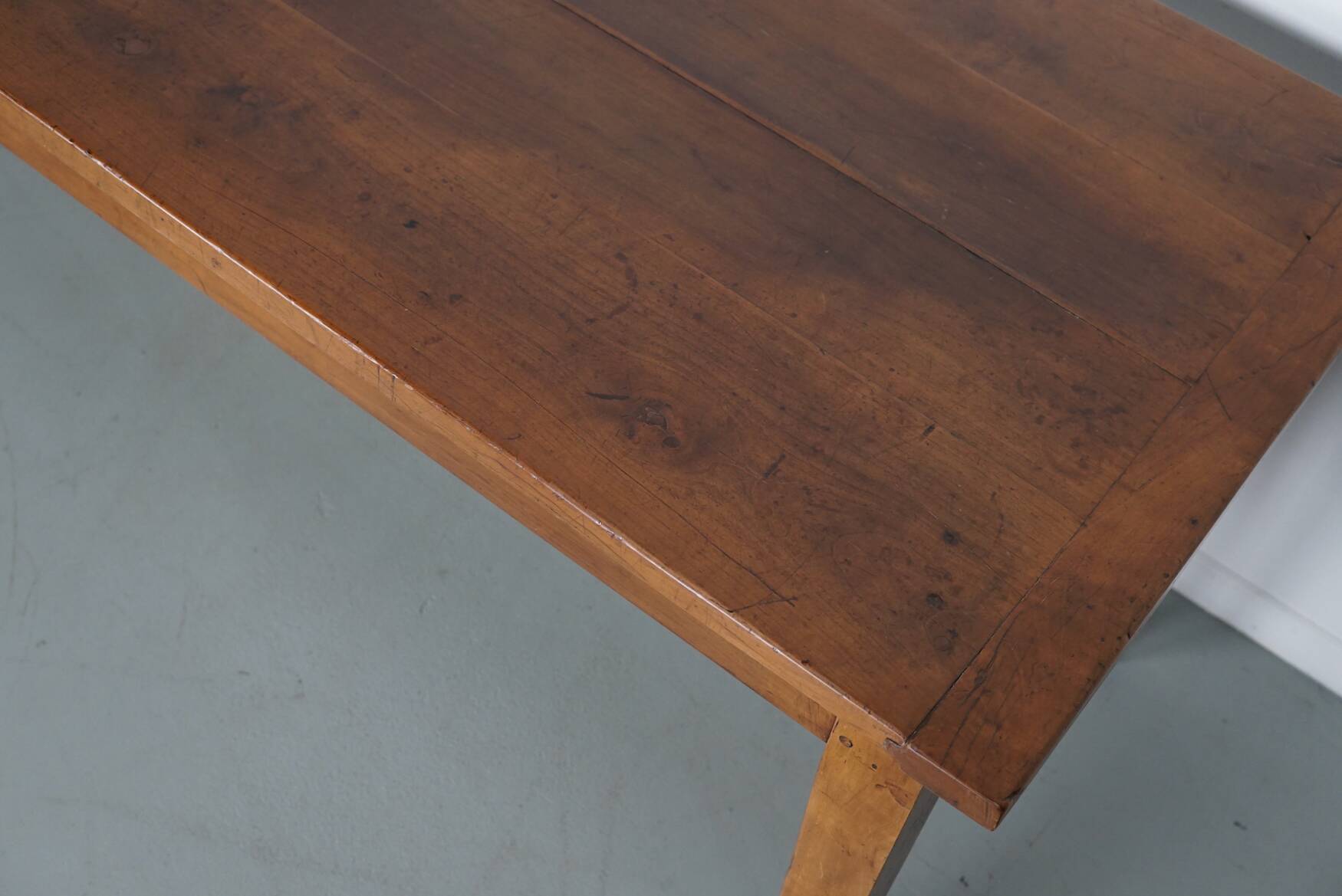 Antique Cherry Early 20th Century French Rustic Farmhouse Dining Table