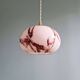Art Deco pendant light in pink marbled opaline, Scailmont, 1920s-30s.