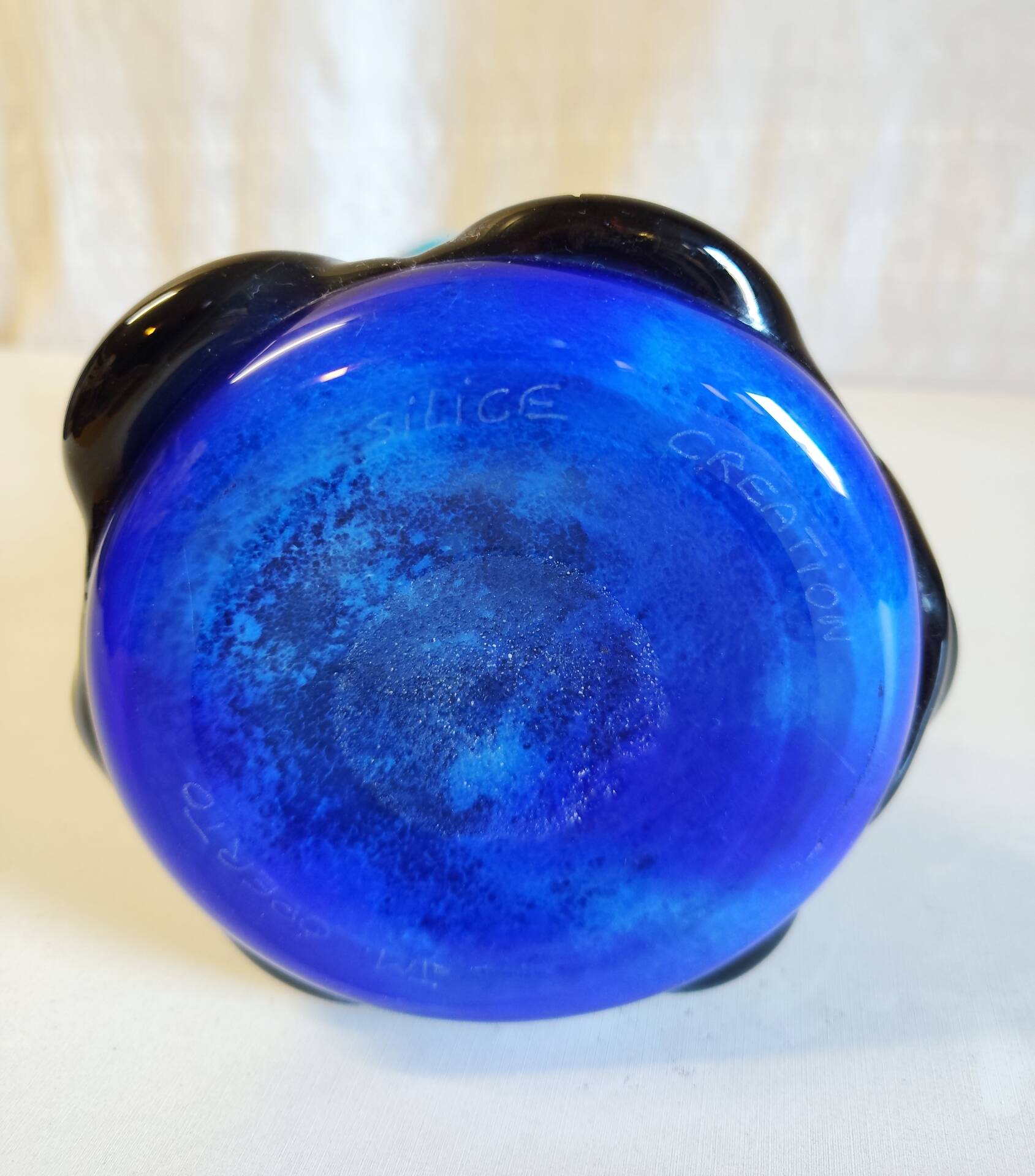 Art Nouveau vase in Biot glass by J.M. OPERTO - mid 20th century
