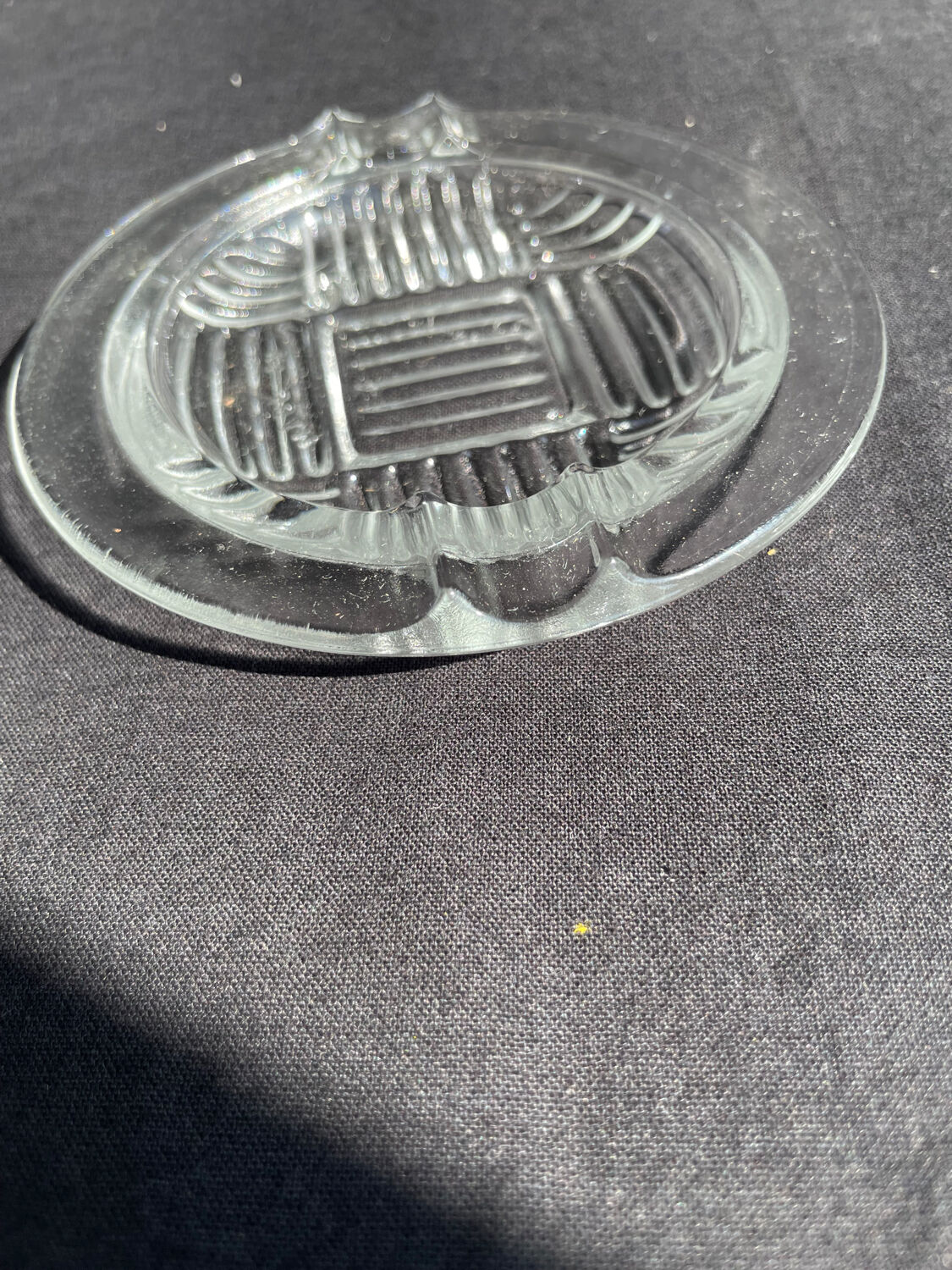 2 art deco glass ashtrays