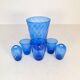 Art Deco Set of 6 Sculpted Glass Vases Handmade Reijmyre, Sweden, 1930s