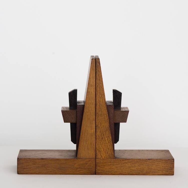 1960s wooden bookends