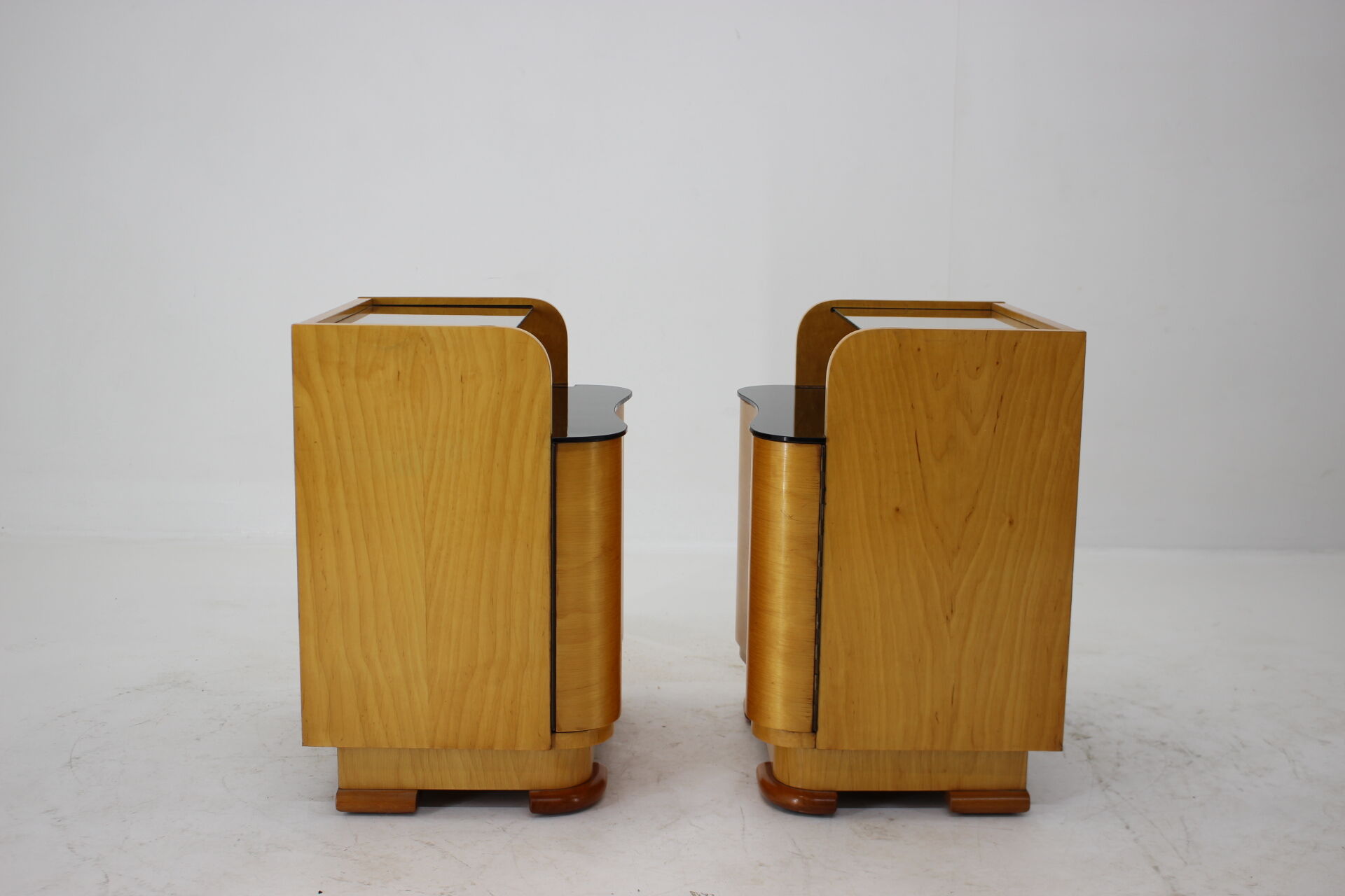 1940s Pair of Art Deco Bedside Tables, Czechoslovakia