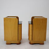 1940s Pair of Art Deco Bedside Tables, Czechoslovakia