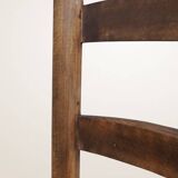 Set of six rush-seated ladderback chairs.