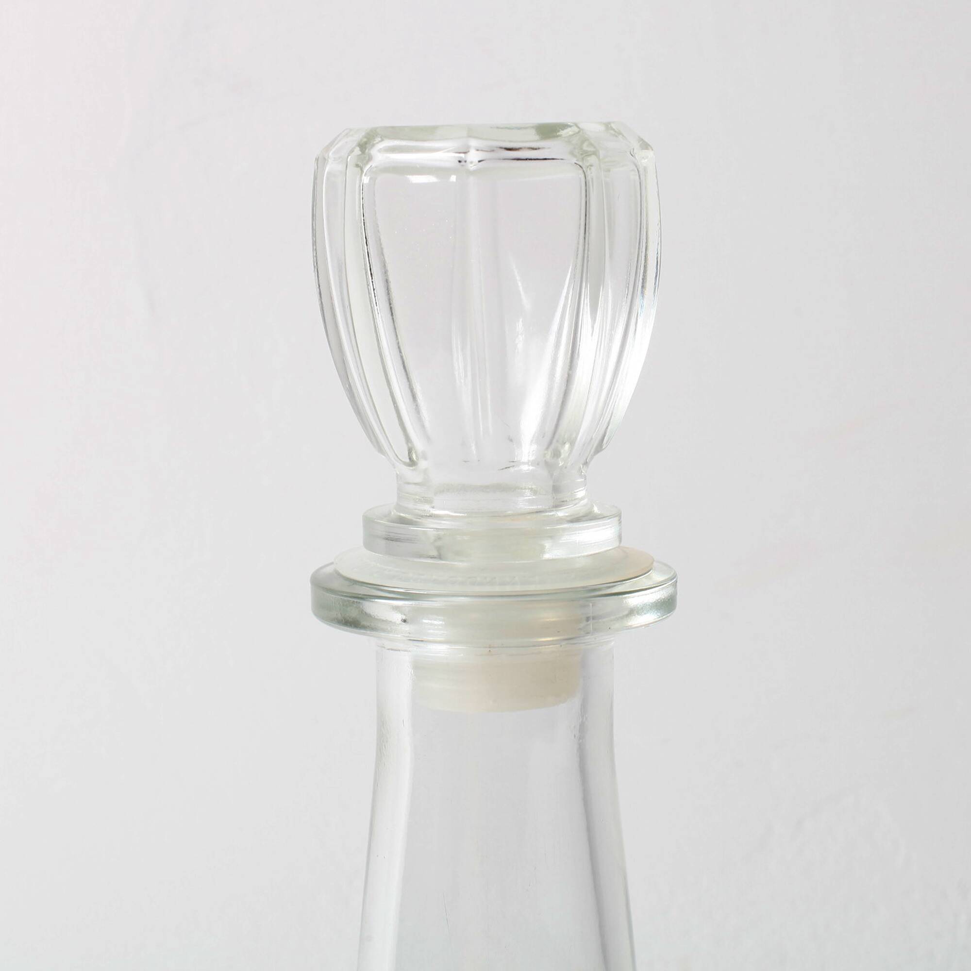 Vintage Italian Clear Glass Decanter / Marked “O.R. brevettato”