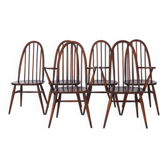 Ensemble de 6 chaises Ercol 365 Quaker Windsor, Vintage des années 1960, Angleterre