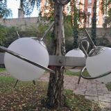 Chrome pendant light.