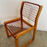 Lot of 4 Knut and Marianne Hagberg designer chairs for Ikea 1982 vintage metal and wood