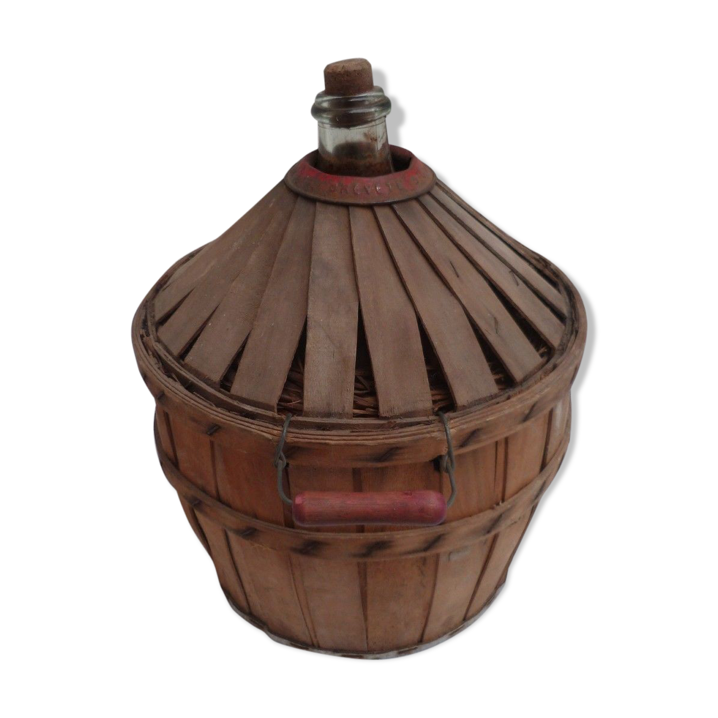 Old lady jeanne 10 liters in wood and straw