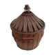 Old lady jeanne 10 liters in wood and straw