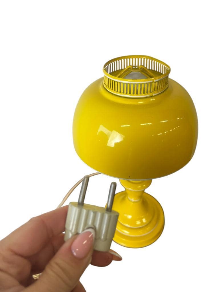 Miniature vintage yellow desk lamp