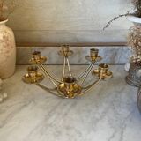 Low six-light brass chandelier circa 1950