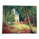La maison dans le bois, huile sur toile