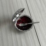 Silver-plated metal shell butter dish