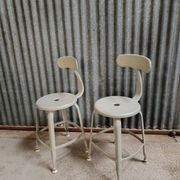 Paire chaises hautes Nicole Vintage - Tabouret d'atelier