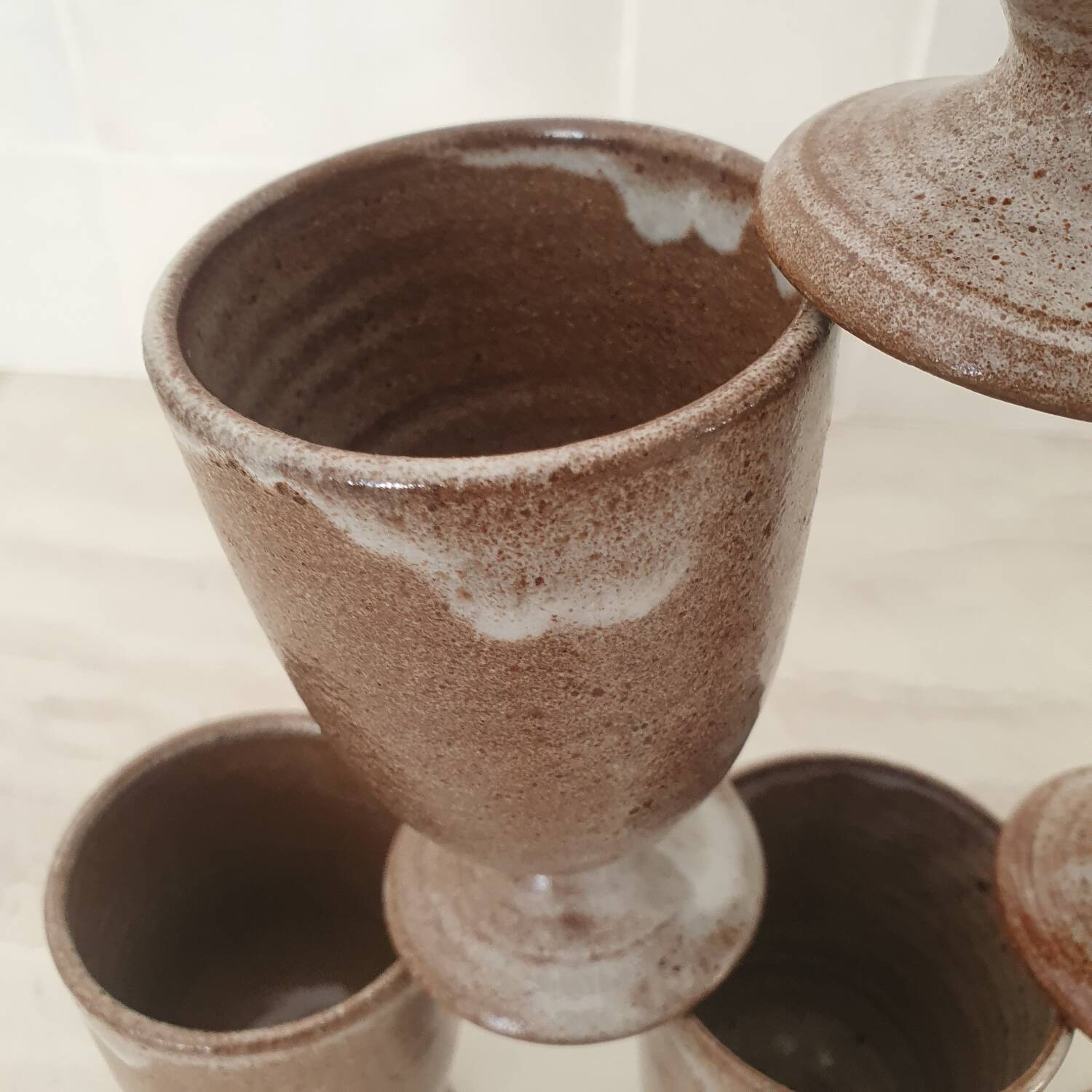 Signed stoneware cups or Mazagran