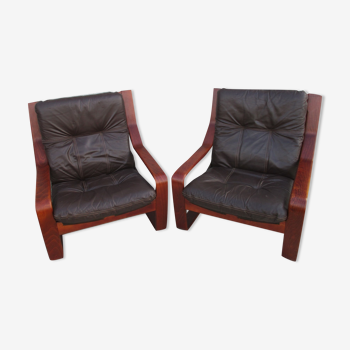 Pair of armchairs, Denmark, 1970s