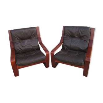 Pair of armchairs, Denmark, 1970s