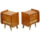 Pair of Fifties Rockabilly Wooden Bedside Tables Vintage Design