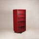Double-face rotating display cabinet in red lacquer by Arflex, 1980s