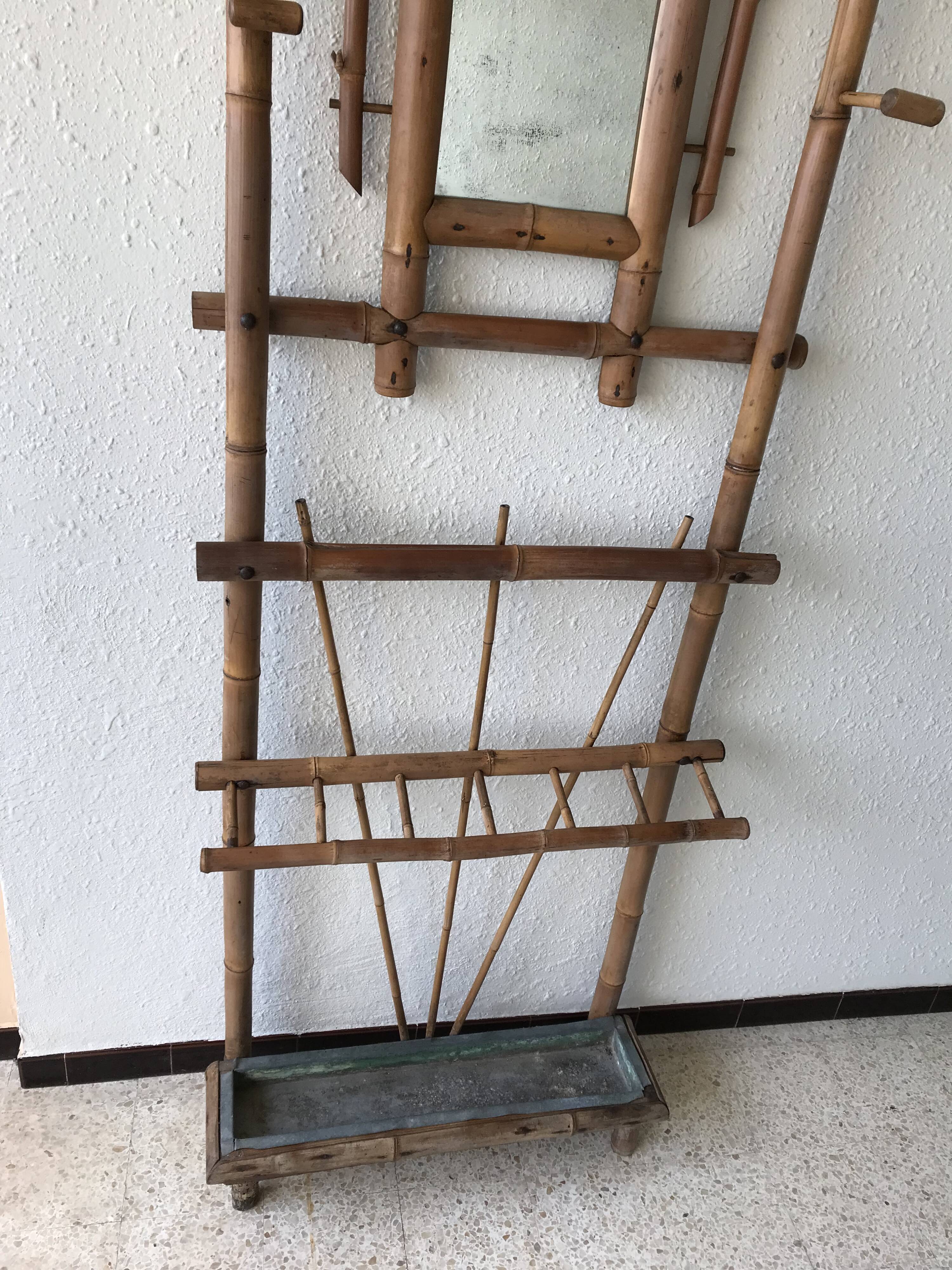 Rattan coat rack 40s