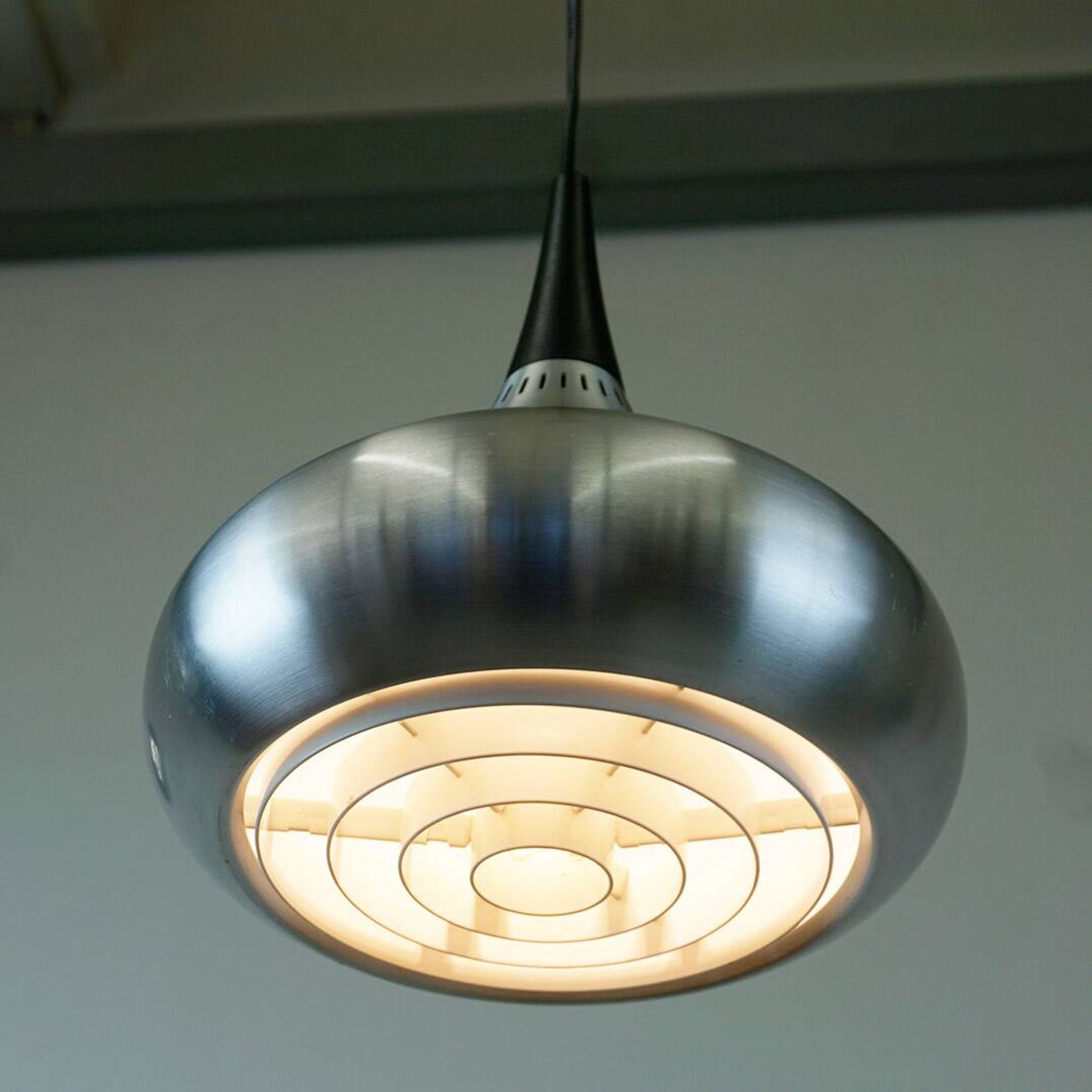 Silver suspension light Orient by Jo Hammerborg for Fog and Morup, Denmark