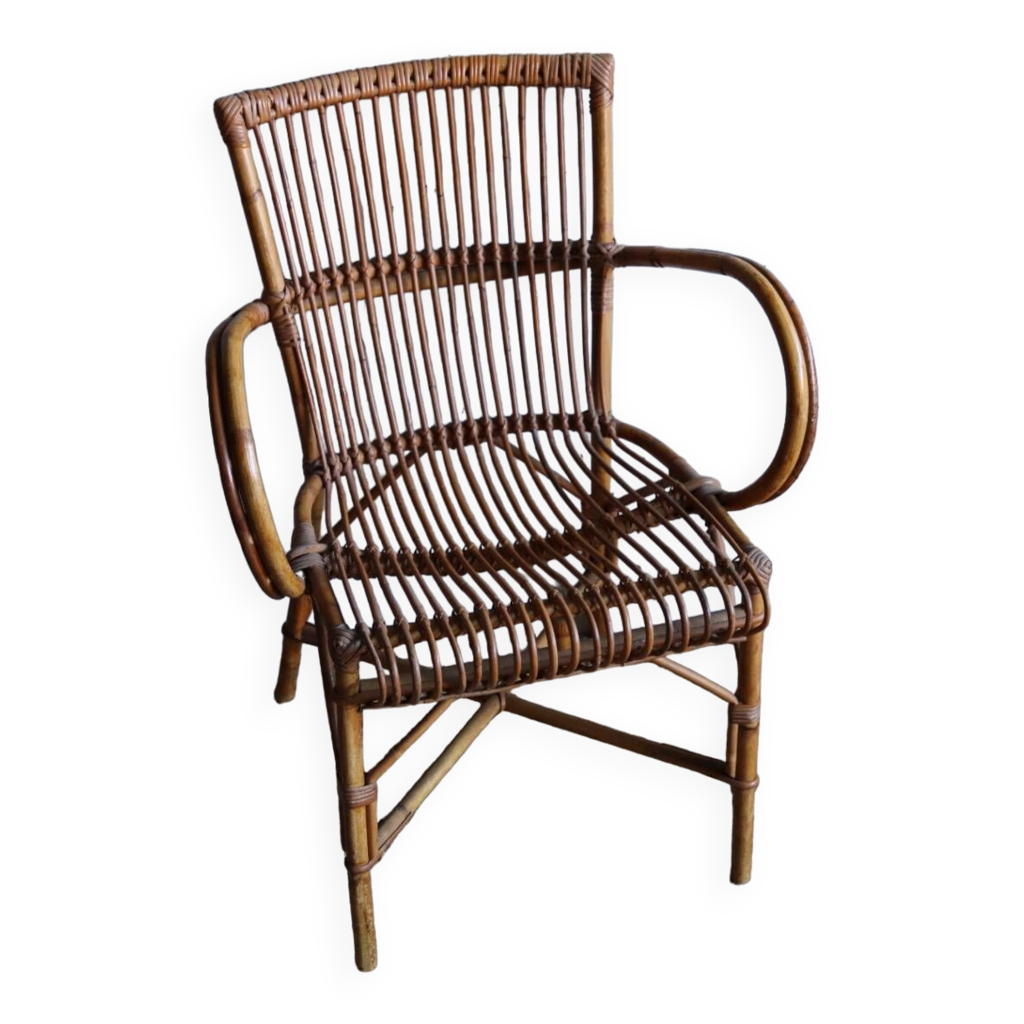 Vintage 2024 rattan armchair