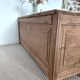 Large antique wedding chest in raw oak from the 19th century (shallow depth)