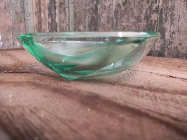 Cendrier vintage des années 60-70 en verre vert