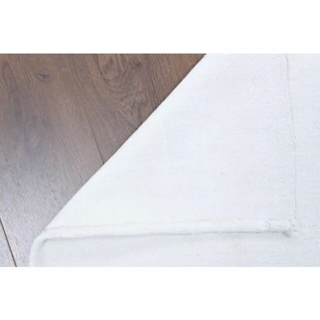 Vintage Turkish Handmade Wool Cotton White Kilim Runner 73x211