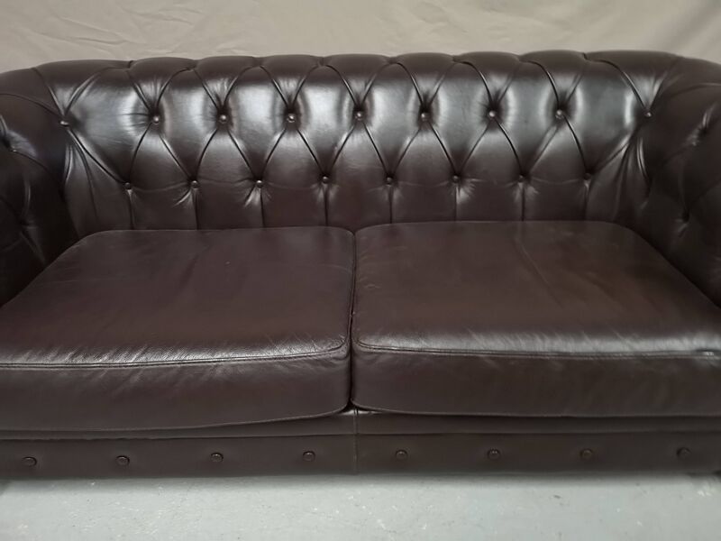 Vintage brown leather chesterfield sofa