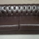 Vintage brown leather chesterfield sofa