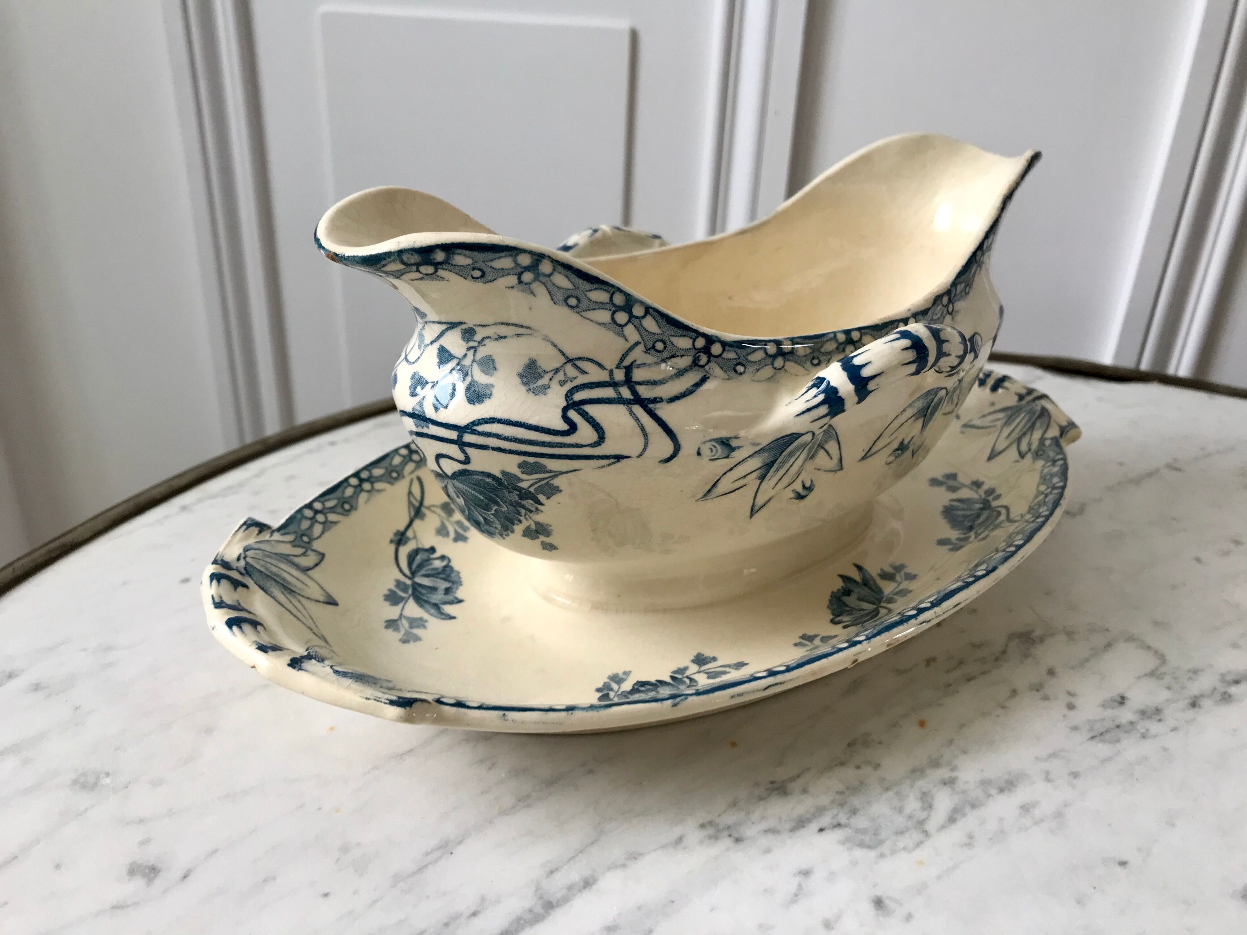 Saucière Terre de Fer Sarreguemines model Royat late nineteenth
