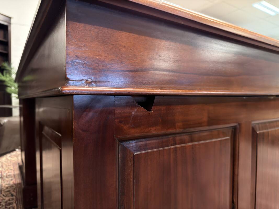 Classic English Desk with Green Leather