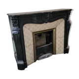 Louis XV style fireplace in black marble