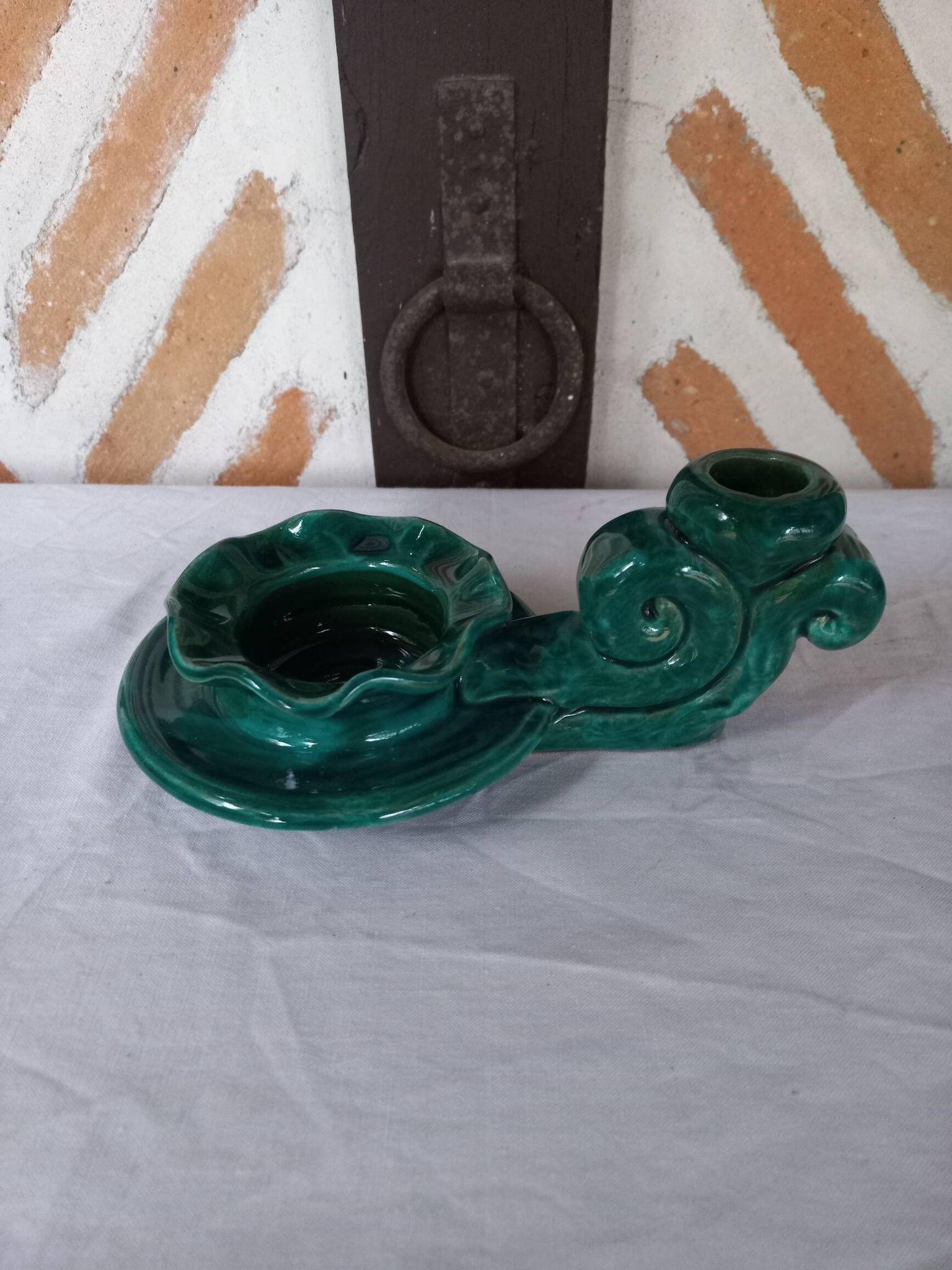 Bougeoir vintage vert