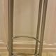 Old industrial iron stool repainted metallic gray in perfect condition