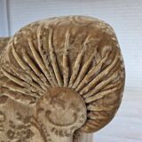 1960s, 3-seater Danish sofa, green furniture velour, ash wood legs.