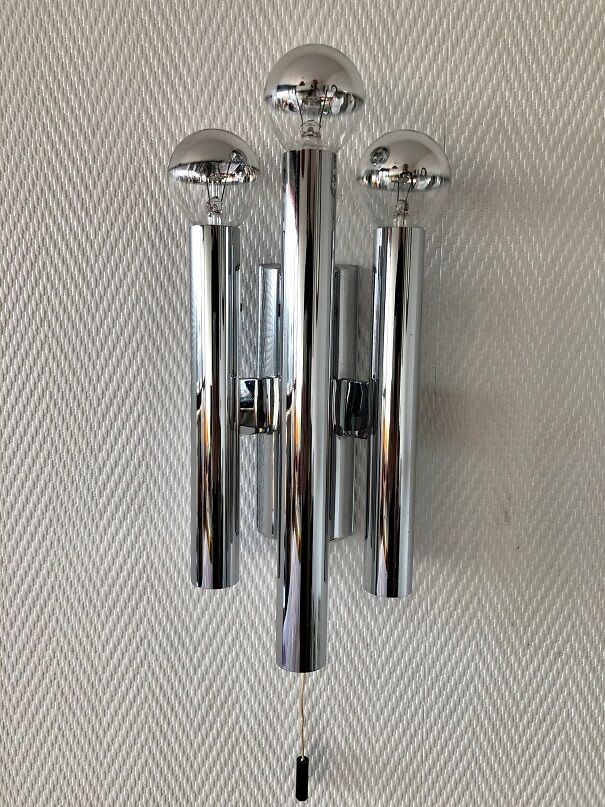 Chrome wall lamps from the 70s
